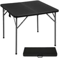 34" Folding Table | Black | Portable Plastic Table