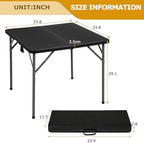 34" Folding Table | Black | Portable Plastic Table, alternate view 3