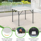 34" Folding Table | White | Portable Plastic Table, alternate view 6