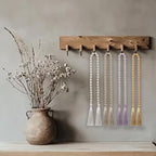 34 Inch Glass Bead Garland with Tassels-Off White,2 Pack in Off White, alternate view 5