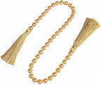 34 Inch Pearl Glass Bead Garland with Tassels-1Pack Gold in Gold, alternate view 6