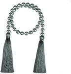 34 Inch Pearl Glass Bead Garland with Tassels -Dark Grey,1Pack in Dark Grey, alternate view 4