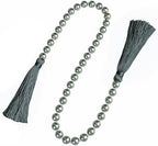34 Inch Pearl Glass Bead Garland with Tassels-Dark Grey, 2 Pack in Dark Grey, alternate view 3