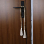 34 Inch Pearl Glass Bead Garland with Tassels -White, 1 Pack in White, alternate view 6