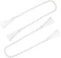 34 Inch Pearl Glass Bead Garland with Tassels-White, 2 Pack in White