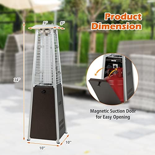 34" Pyramid Tabetop Propane Patio Heater, Bronze, alternate view 2