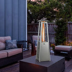 34" Pyramid Tabetop Propane Patio Heater, Silver in Silver
