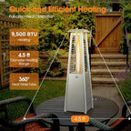 34" Pyramid Tabetop Propane Patio Heater, Silver in Silver, alternate view 3