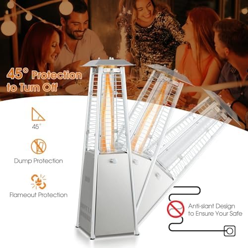 34" Pyramid Tabetop Propane Patio Heater, Silver in Silver, alternate view 4
