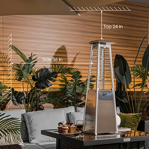 34" Pyramid Tabetop Propane Patio Heater, Silver in Silver, alternate view 5