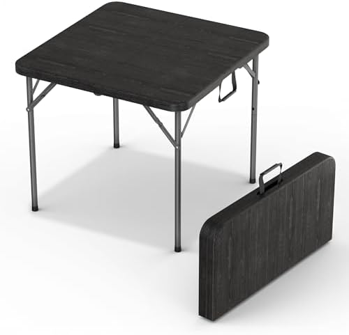 34" Square Foldable Table with Built in Handle & Detachable Steel Legs | Heavy Duty Portable | Perfect for