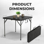 34" Square Foldable Table with Built in Handle & Detachable Steel Legs | Heavy Duty Portable | Perfect for, alternate view 2