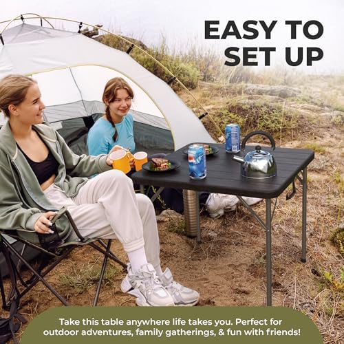 34" Square Foldable Table with Built in Handle & Detachable Steel Legs | Heavy Duty Portable | Perfect for, alternate view 3