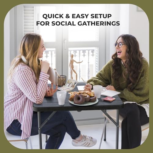 34" Square Foldable Table with Built in Handle & Detachable Steel Legs | Heavy Duty Portable | Perfect for, alternate view 7
