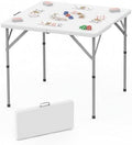 34'' Square Folding Card Table, Dining Table with Handle and Safety Lock