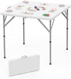34'' Square Folding Card Table, Dining Table with Handle and Safety Lock