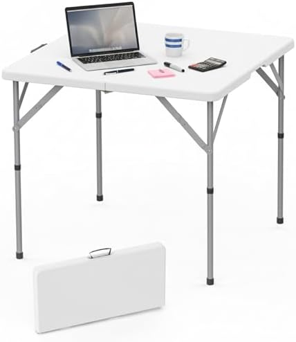 34'' Square Folding Card Table, Dining Table with Handle and Safety Lock, alternate view 3