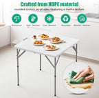34'' Square Folding Card Table, Dining Table with Handle and Safety Lock, alternate view 6