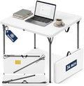 34" Square Folding Table for 4 Person, 330lbs Weight Capacity Foldable Table with HDPE Tabletop & Heavy-Duty