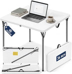 34" Square Folding Table for 4 Person, 330lbs Weight Capacity Foldable Table with HDPE Tabletop & Heavy-Duty
