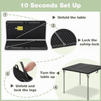 34" Square Folding Table for 4 Person, 330lbs Weight Capacity Foldable Table with HDPE Tabletop & Heavy-Duty, alternate view