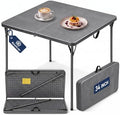 34" Square Folding Table for 4 Person, 330lbs Weight Capacity Foldable Table with HDPE Tabletop & Heavy-Duty