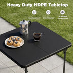34" Square Folding Table for 4 Person, 330lbs Weight Capacity Foldable Table with HDPE Tabletop & Heavy-Duty, alternate view