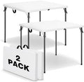 34" Square Folding Table for 4 Person, 330lbs Weight Capacity Foldable Table with HDPE Tabletop & Heavy-Duty