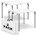 34" Square Folding Table for 4 Person, 330lbs Weight Capacity Foldable Table with HDPE Tabletop & Heavy-Duty