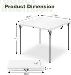 34" Square Folding Table for 4 Person, 330lbs Weight Capacity Foldable Table with HDPE Tabletop & Heavy-Duty, alternate view