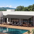 34’x10’ Gazebo for Patio, Gazebo Pergola with Sloped Roof, Black in Black
