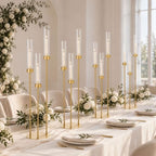 34in10PCS Gold 3-arm Candelabra Wedding Centerpieces for Tables in Gold, alternate view 2