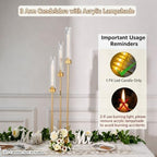34in10PCS Gold 3-arm Candelabra Wedding Centerpieces for Tables in Gold, alternate view 5