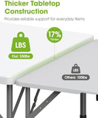 34inch Folding Table, Foldable Dining Indoor Outdoor White, alternate view 5
