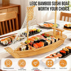 35.4 Inch Bamboo Sushi Boat Serving Tray - Extra Large Sushi Platter & Display Board, Japanese Wooden Boat Style, alternate
