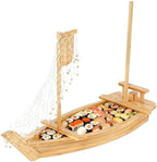 35.4 Inch Bamboo Sushi Boat Serving Tray - Extra Large Sushi Platter & Display Board, Japanese Wooden Boat Style, alternate
