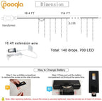 35 Colors Icicle Lights for Outside, 114FT Icicle Christmas Lights in RGB (Red, Green, Blue), alternate view 4