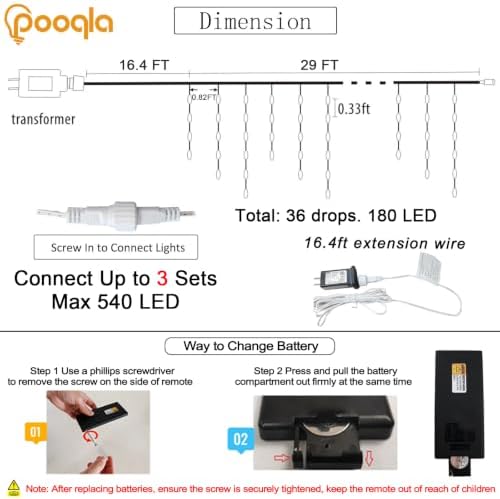 35 Colors Icicle Lights for Outside, 29FT Icicle Christmas Lights, alternate view 4