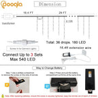 35 Colors Icicle Lights for Outside, 29FT Icicle Christmas Lights, alternate view 4