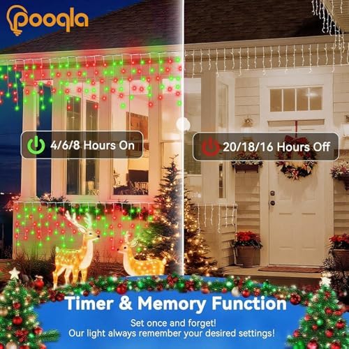 35 Colors Icicle Lights for Outside, 29FT Icicle Christmas Lights, alternate view 5