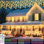 35 Colors Icicle Lights for Outside, 39FT Icicle Christmas Lights