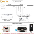 35 Colors Icicle Lights for Outside, 39FT Icicle Christmas Lights, alternate view 5