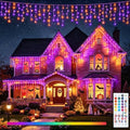 35 Colors Icicle Lights for Outside, 88FT Icicle Christmas Lights