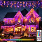 35 Colors Icicle Lights for Outside, 88FT Icicle Christmas Lights