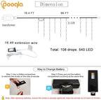 35 Colors Icicle Lights for Outside, 88FT Icicle Christmas Lights, alternate view 4