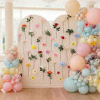 35 Pcs Wildflower Backdrop Artificial Flower Wall Decor, Pastel in Multi Color