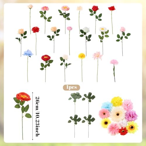 35 Pcs Wildflower Backdrop Artificial Flower Wall Decor, Pastel in Multi Color, alternate view 2