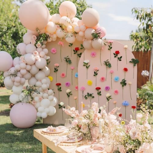 35 Pcs Wildflower Backdrop Artificial Flower Wall Decor, Pastel in Multi Color, alternate view 5