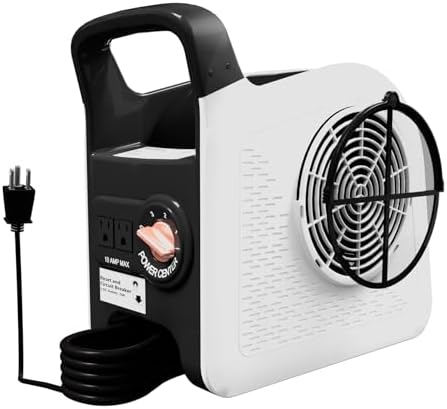 355CFM Air Mover Blower Fan, Industrial Floor Fan for Drying, White in White