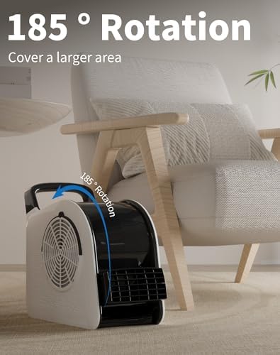 355CFM Air Mover Blower Fan, Industrial Floor Fan for Drying, White in White, alternate view 6